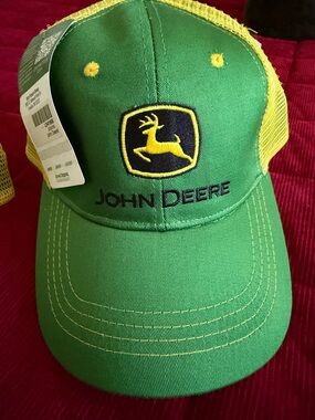 John Deere Green & Yellow Mesh Logo Cap. one size